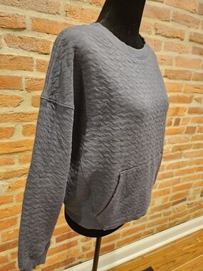 Navy Quilted Pullover Sweatshirt - Women